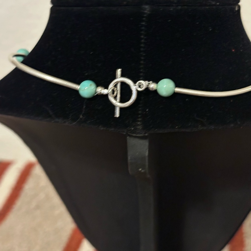 Turquoise & Sterling Silver “One of a Kind”Beaded Necklace by Unique Earth - Picture 4 of 4